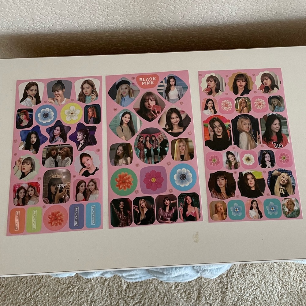 3 Sheets of Blackpink Stickers